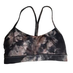 Lululemon Flow Y Bra Nulu Light Support Sports Bra Marble Womens 6 Athleisure